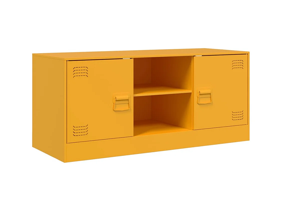 Jean-Claude  Meuble TV jaune moutarde 99x39x44 cm acier