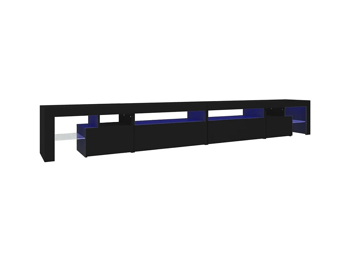 Tahlequah  Meuble TV avec lumières LED Noir 290x36,5x40 cm