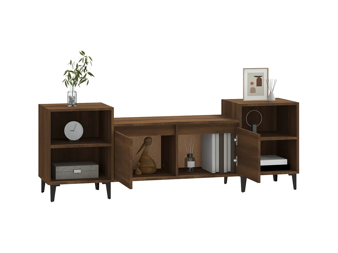 Blakely  Meuble TV Chêne marron 160x35x55 cm Bois d'ingénierie