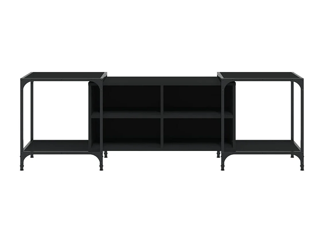 Celorna  Meuble TV noir 153x37x50 cm bois d'ingénierie