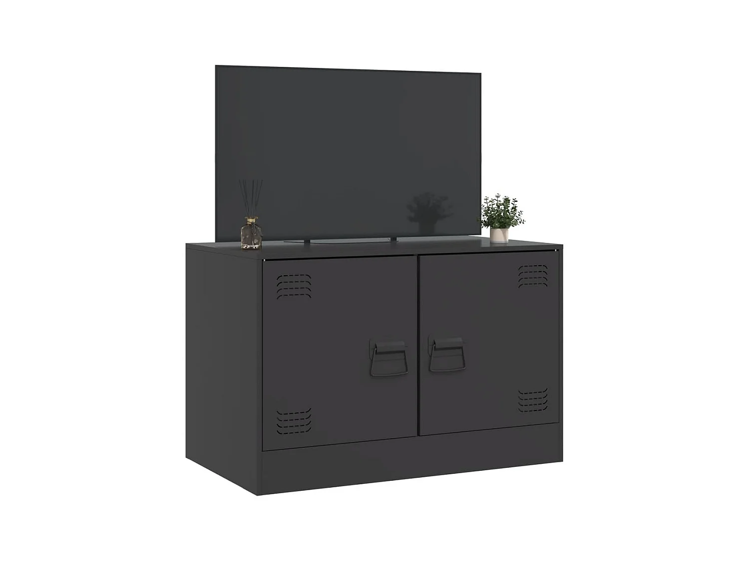 Castlerea  Meuble TV noir 67x39x44 cm acier