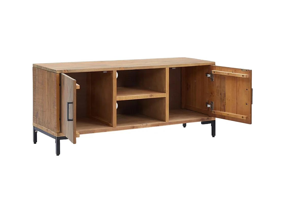 Renata Luz  Meuble TV Marron 110x35x48 cm Bois de pin massif