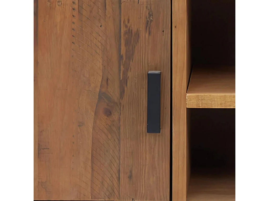 Renata Luz  Mueble para TV madera maciza de pino marrón 110x35x48 cm