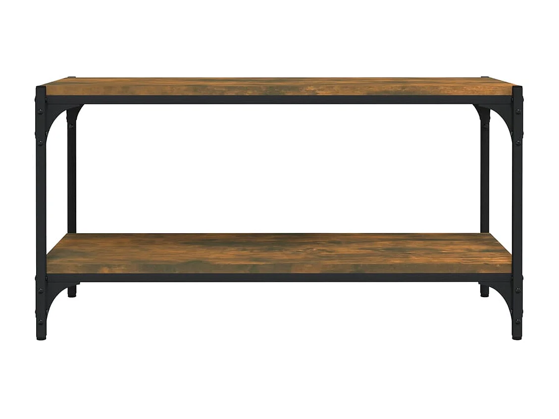 Foster City  Meuble TV Chêne fumé 80x33x41 cm Bois d'ingénierie et acier