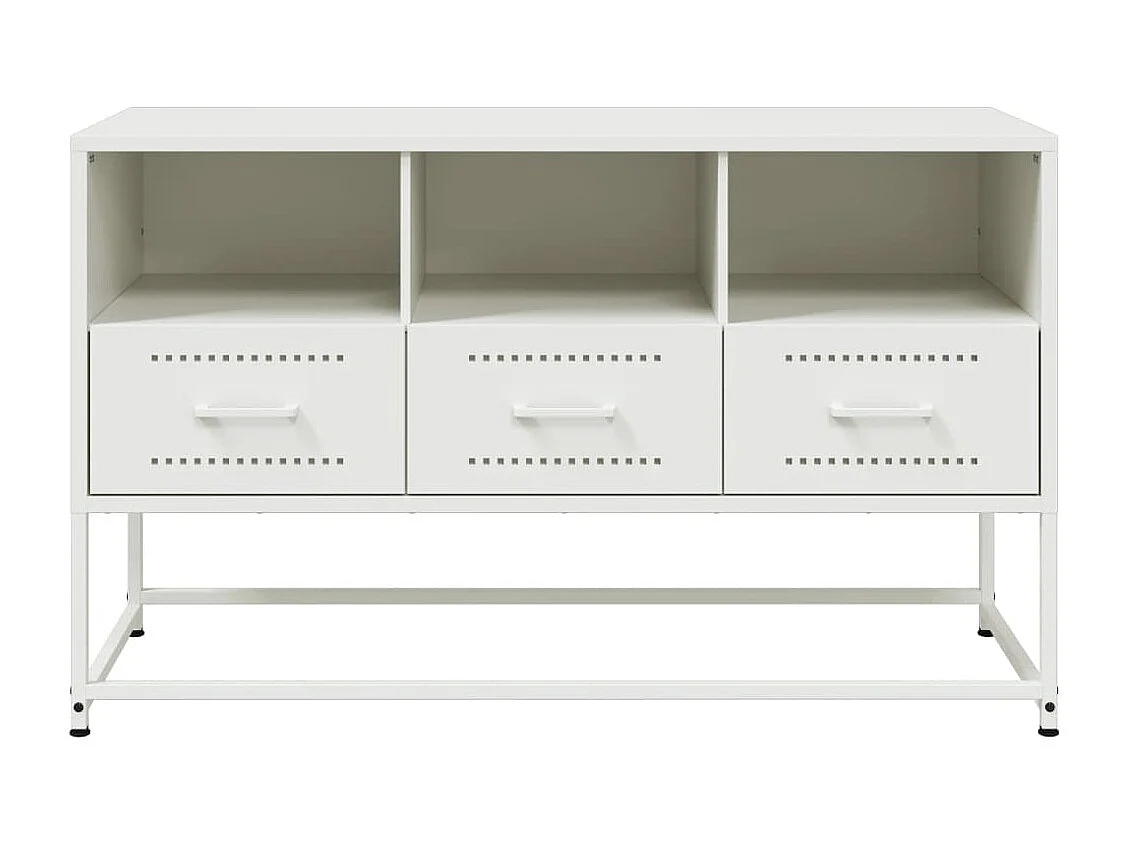 Lysri  Meuble TV blanc 100,5x39x60,5 cm acier