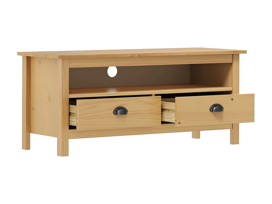 Heidi  Meuble TV ll Range Marron miel 110x40x47cm Bois de pin solide
