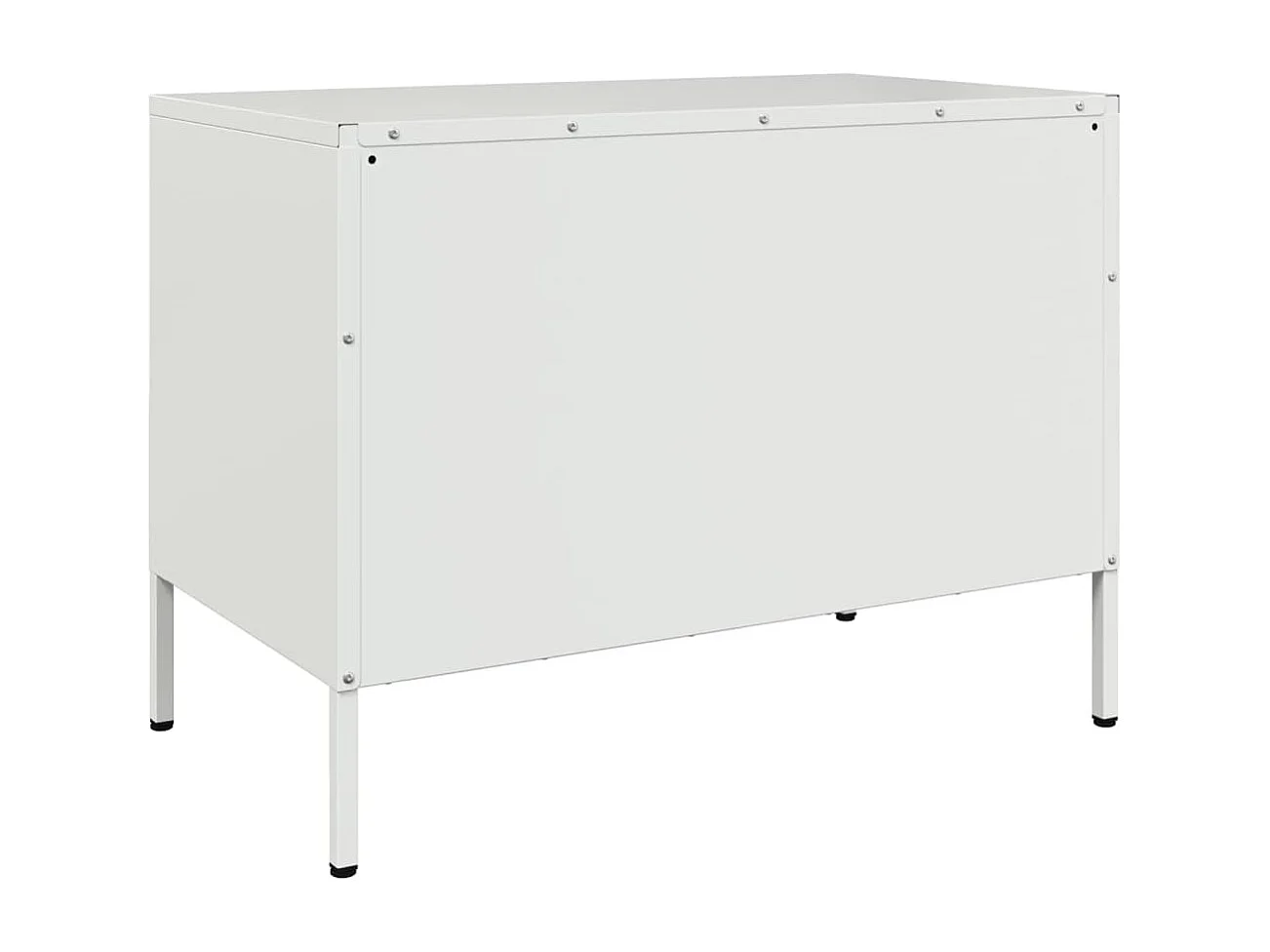 Raena  Mueble de TV de acero blanco 68x39x50,5 cm