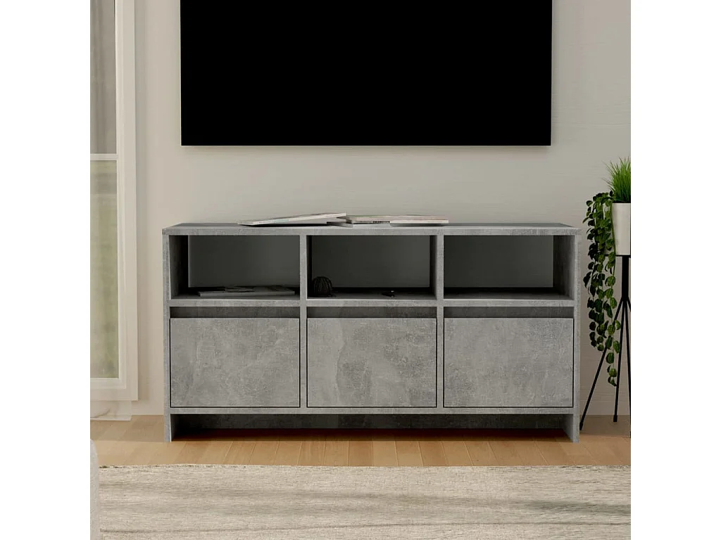 Skorva  Meuble TV Gris béton 102x37,5x52,5 cm Bois d'ingénierie
