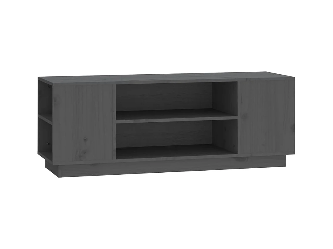 Hylindra  Meuble TV Gris 110x35x40,5 cm Bois de pin massif