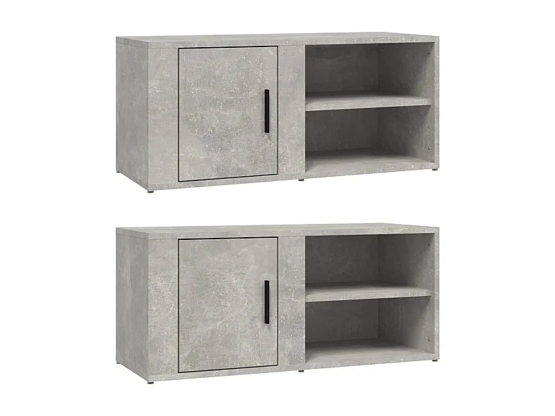Arnaldo  Meubles TV 2 pcs Gris béton 80x31,5x36 cm Bois d'ingénierie