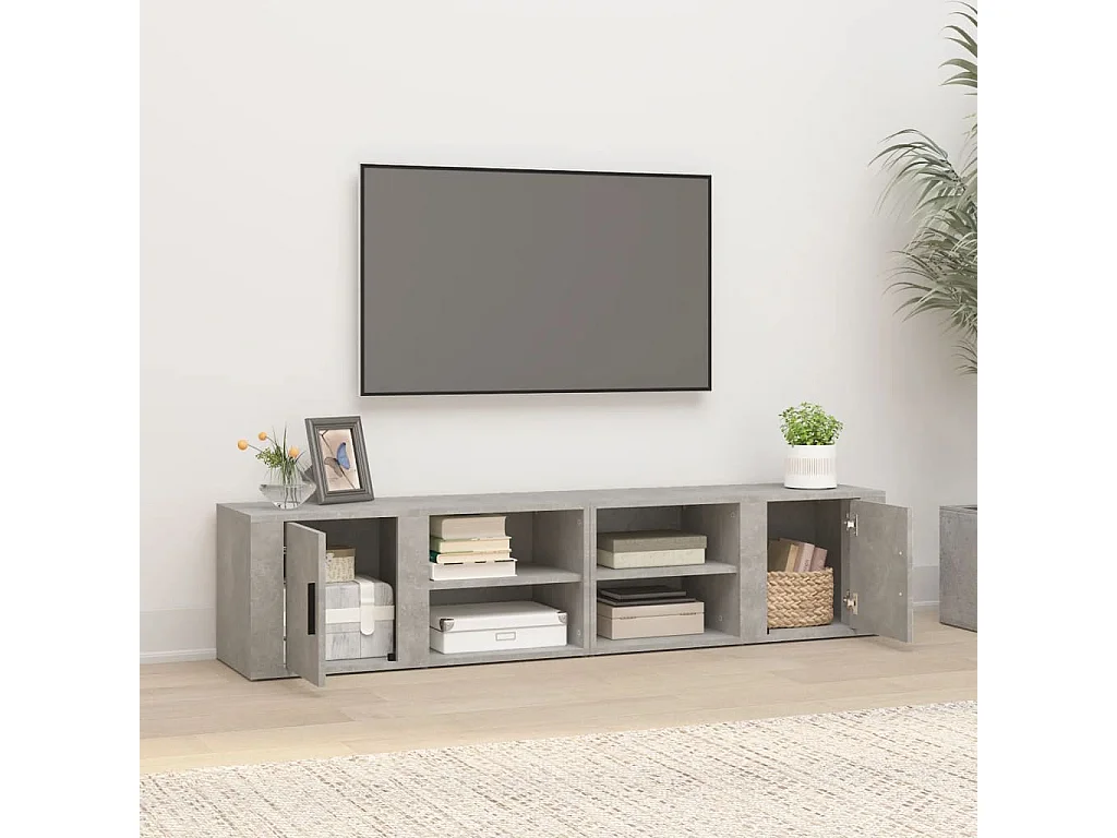 Arnaldo  Meubles TV 2 pcs Gris béton 80x31,5x36 cm Bois d'ingénierie