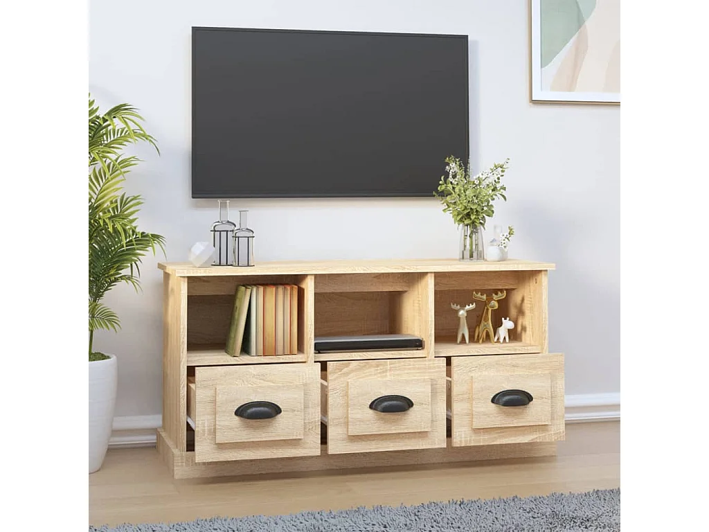 Galynra  Meuble TV chêne sonoma 100x35x50 cm bois d'ingénierie