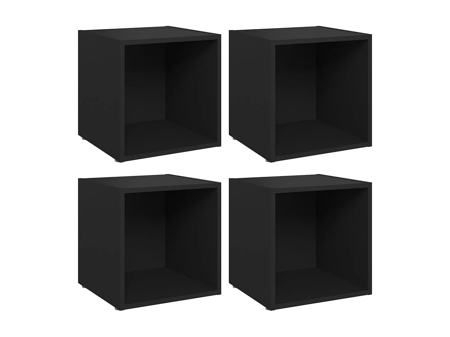 Cape Canaveral  Meubles TV 4 pcs noir 37x35x37 cm bois d’ingénierie