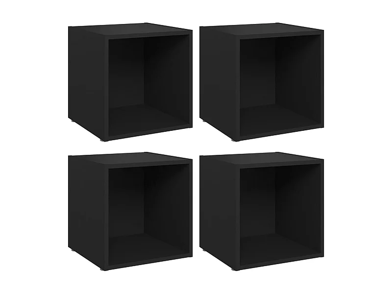 Cape Canaveral  Meubles TV 4 pcs noir 37x35x37 cm bois d’ingénierie