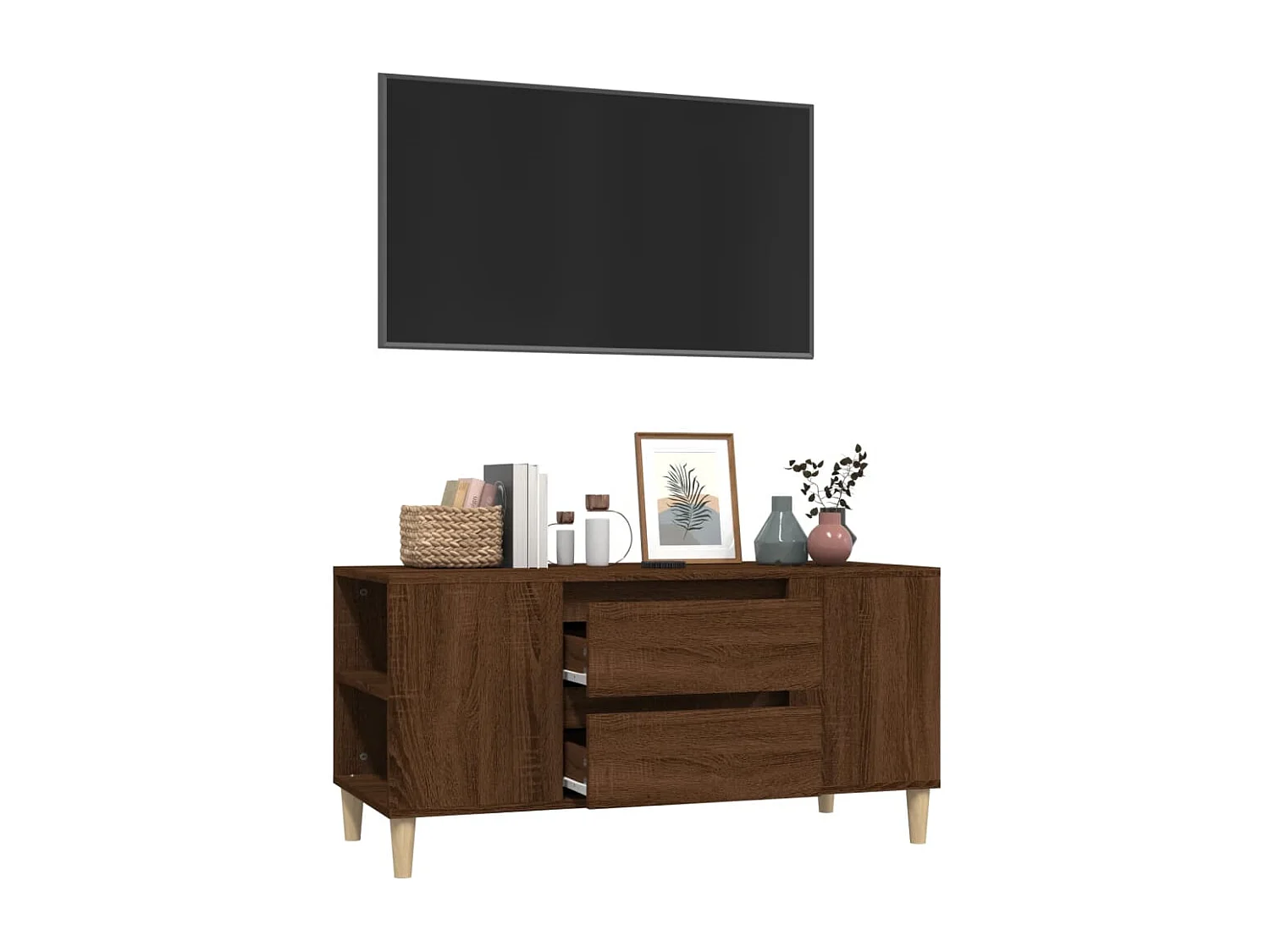 Broomfield  Meuble TV Chêne marron 102x44,5x50 cm Bois d'ingénierie