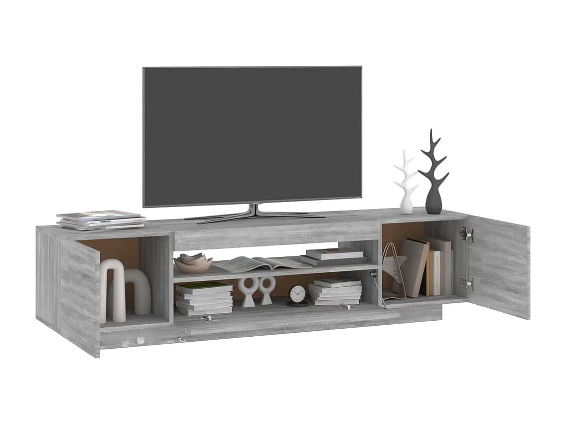 Crescent City  Meuble TV avec lumières LED Sonoma gris 160x35x40 cm