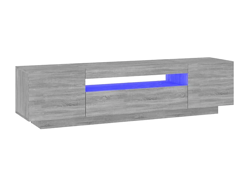 Crescent City  Meuble TV avec lumières LED Sonoma gris 160x35x40 cm