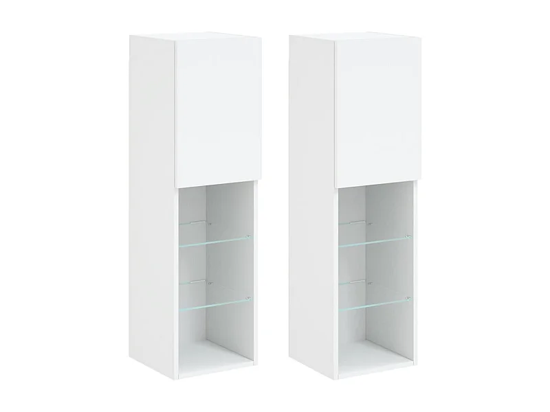 Almar  Meubles TV avec lumières LED 2 pcs blanc 30,5x30x102 cm