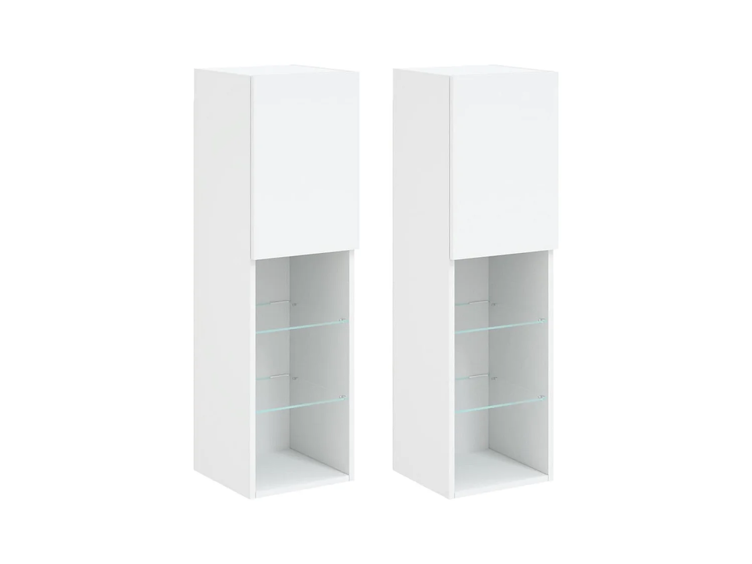 Almar  Meubles TV avec lumières LED 2 pcs blanc 30,5x30x102 cm