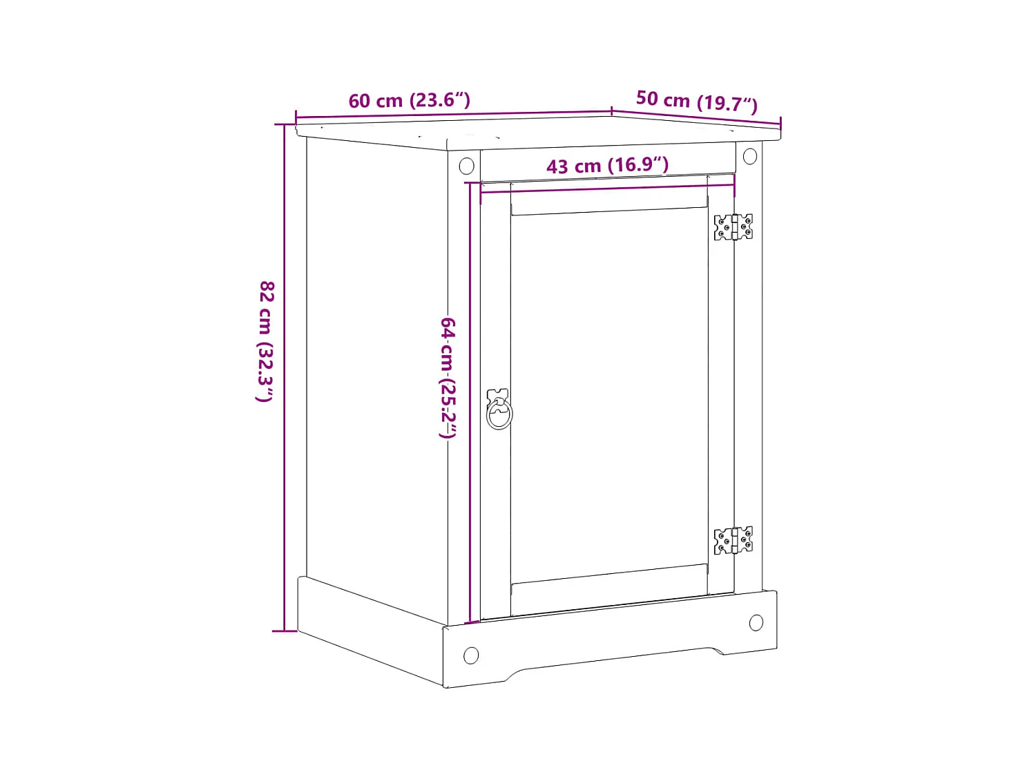 Garden Furniture -  Meuble Fi Corona 60x50x82 cm bois de pin massif