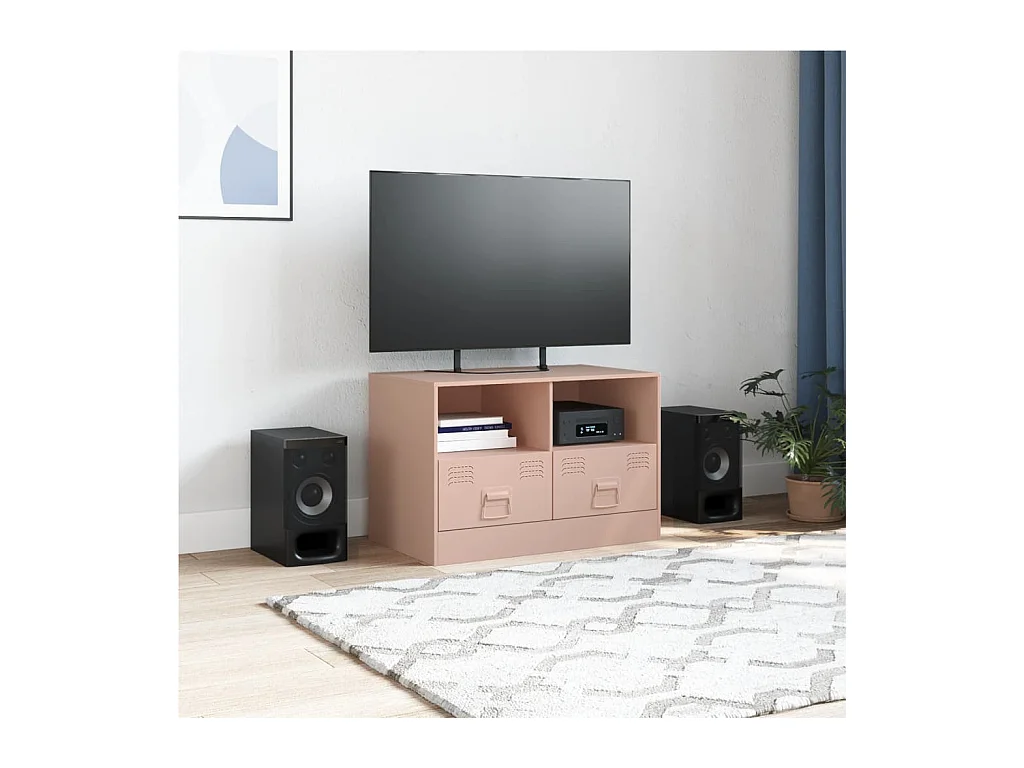 Amelie  Meuble TV rose 67x39x44 cm acier