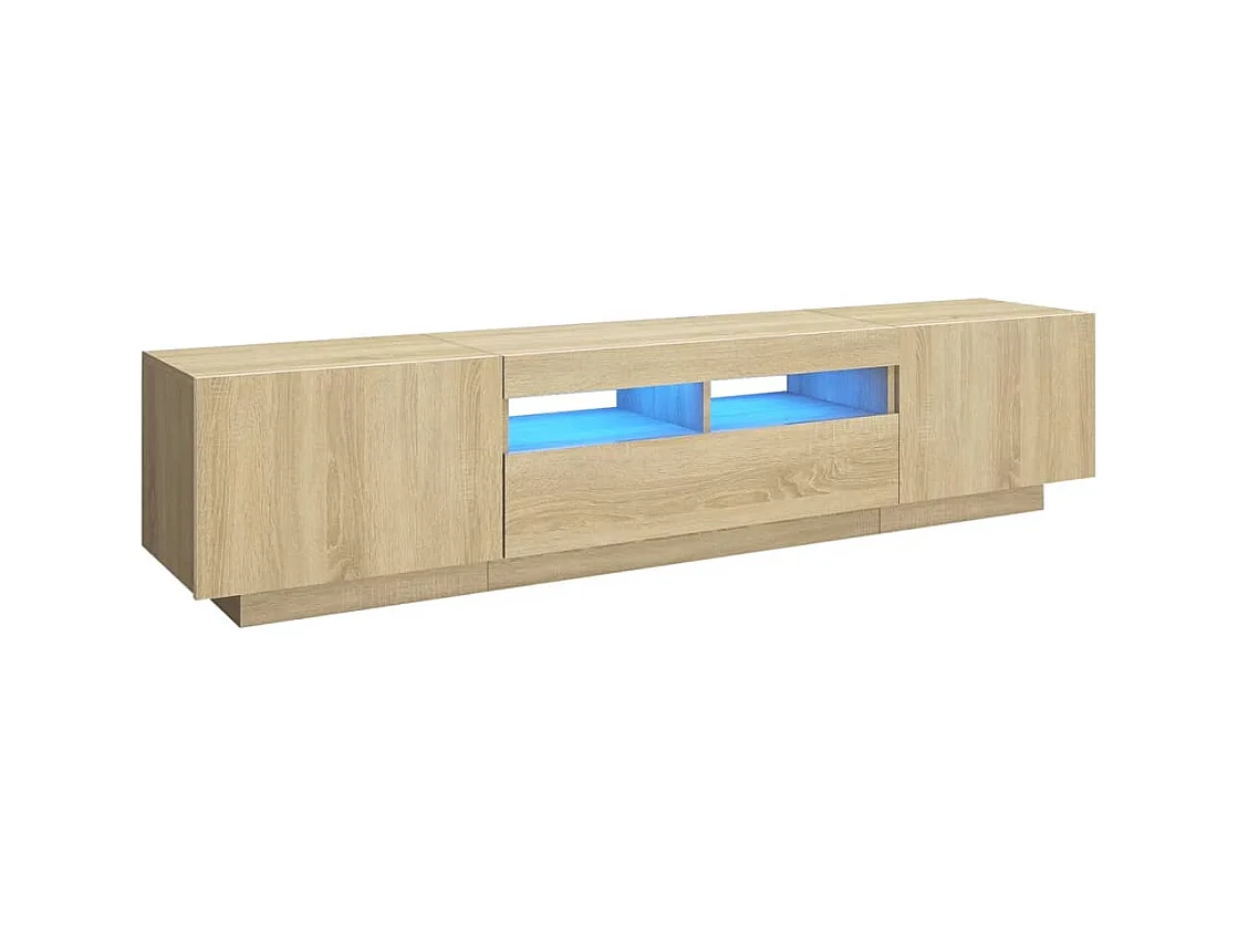Wyandotte  Meuble TV avec lumières LED Chêne sonoma 180x35x40 cm