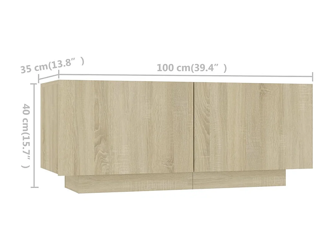 Wyandotte  Tv-meubel met LED-verlichting 180x35x40 cm sonoma eikenkleurig