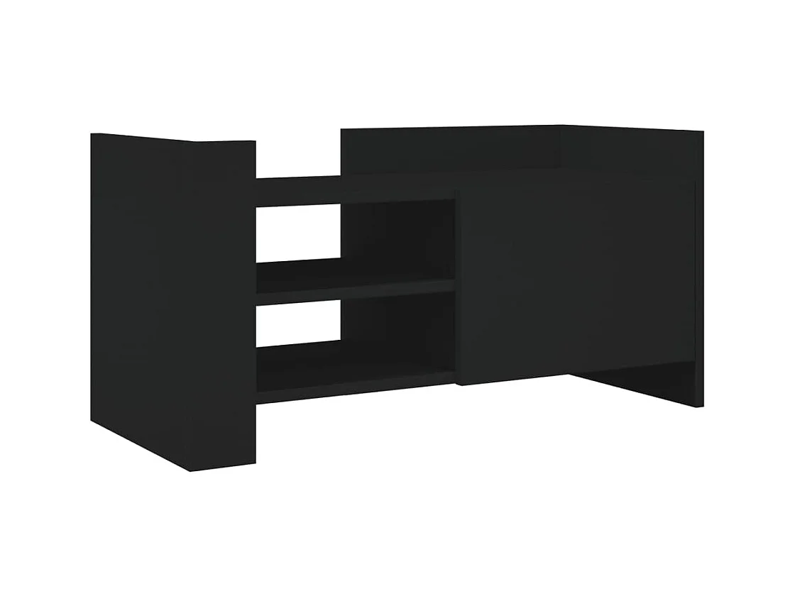 Nando  Mueble de TV madera de ingeniería negro 80x35x40 cm