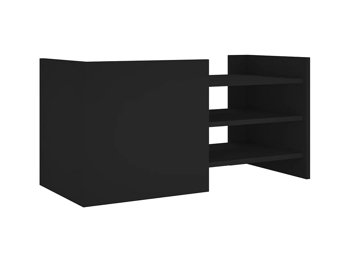 Nando  Mueble de TV madera de ingeniería negro 80x35x40 cm
