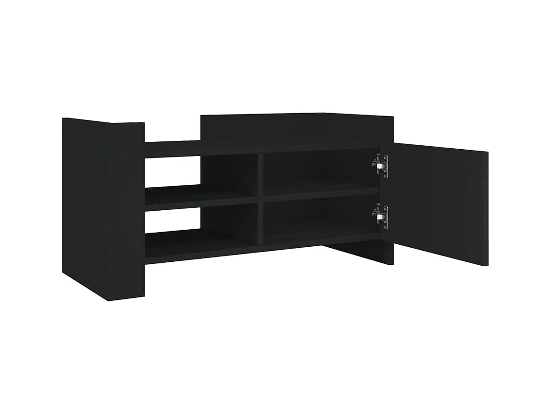 Nando  Mueble de TV madera de ingeniería negro 80x35x40 cm