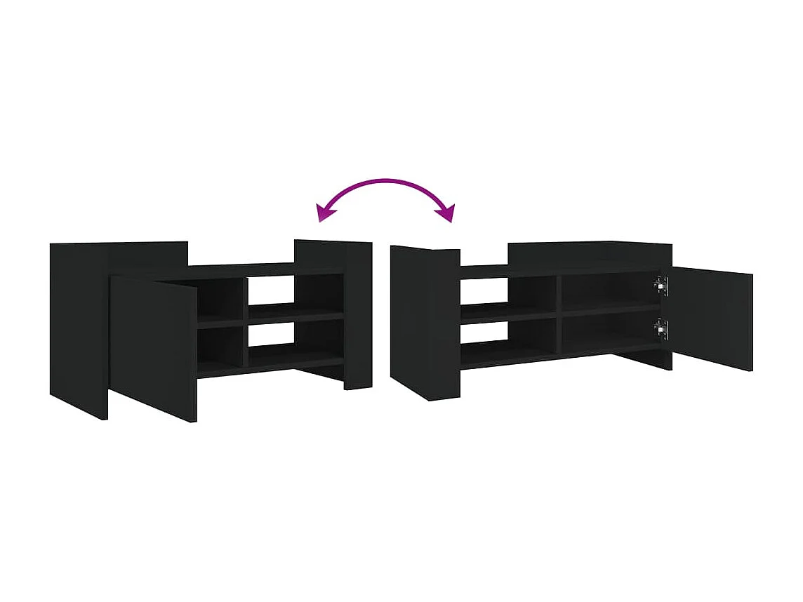 Nando  Mueble de TV madera de ingeniería negro 80x35x40 cm
