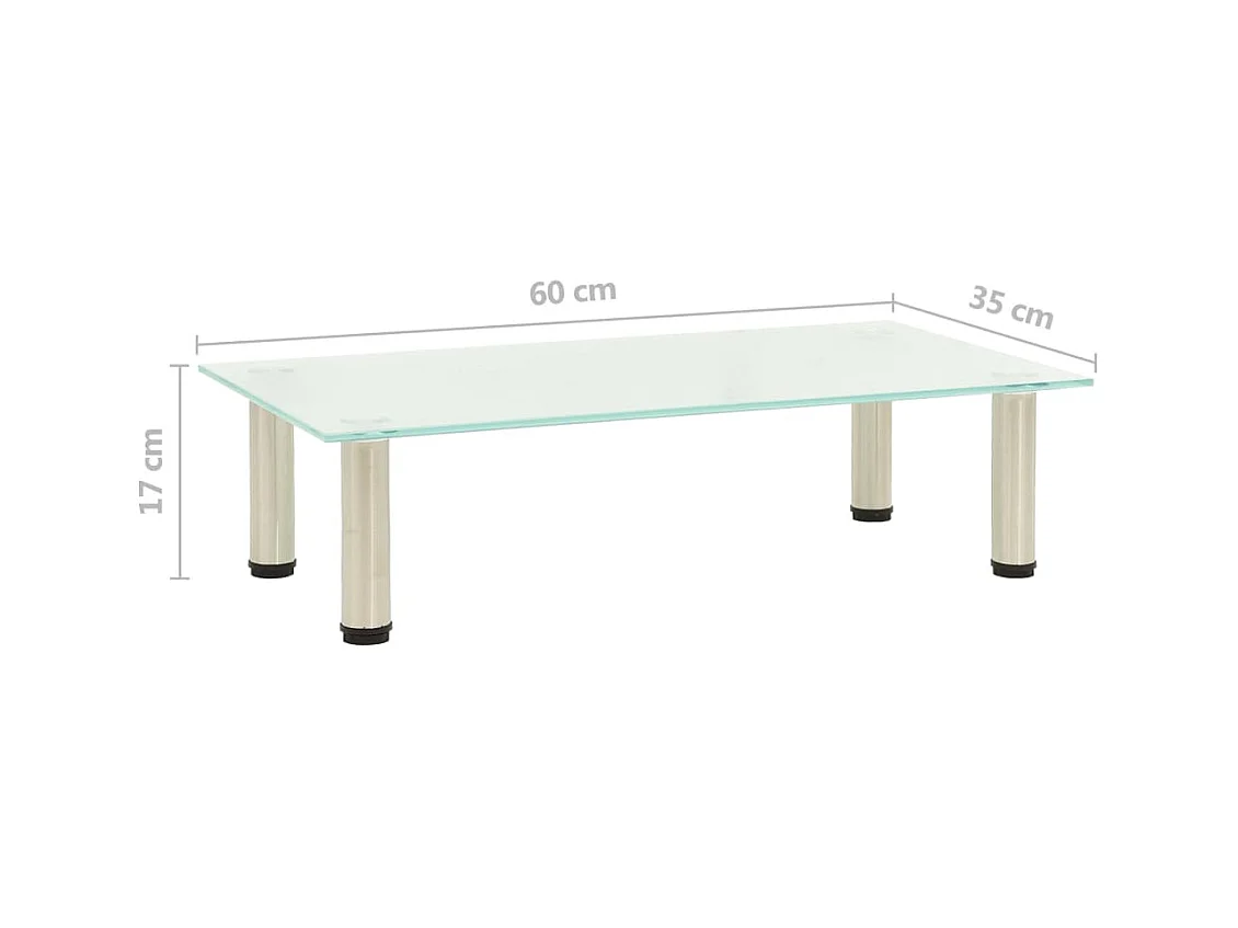 Élie  Meuble TV Givré 60x35x17 cm Verre trempé
