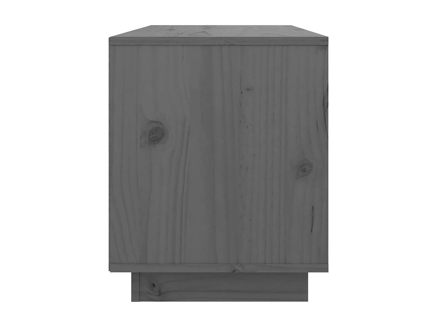 François-Paul  Meuble TV Gris 74x35x44 cm Bois de pin massif