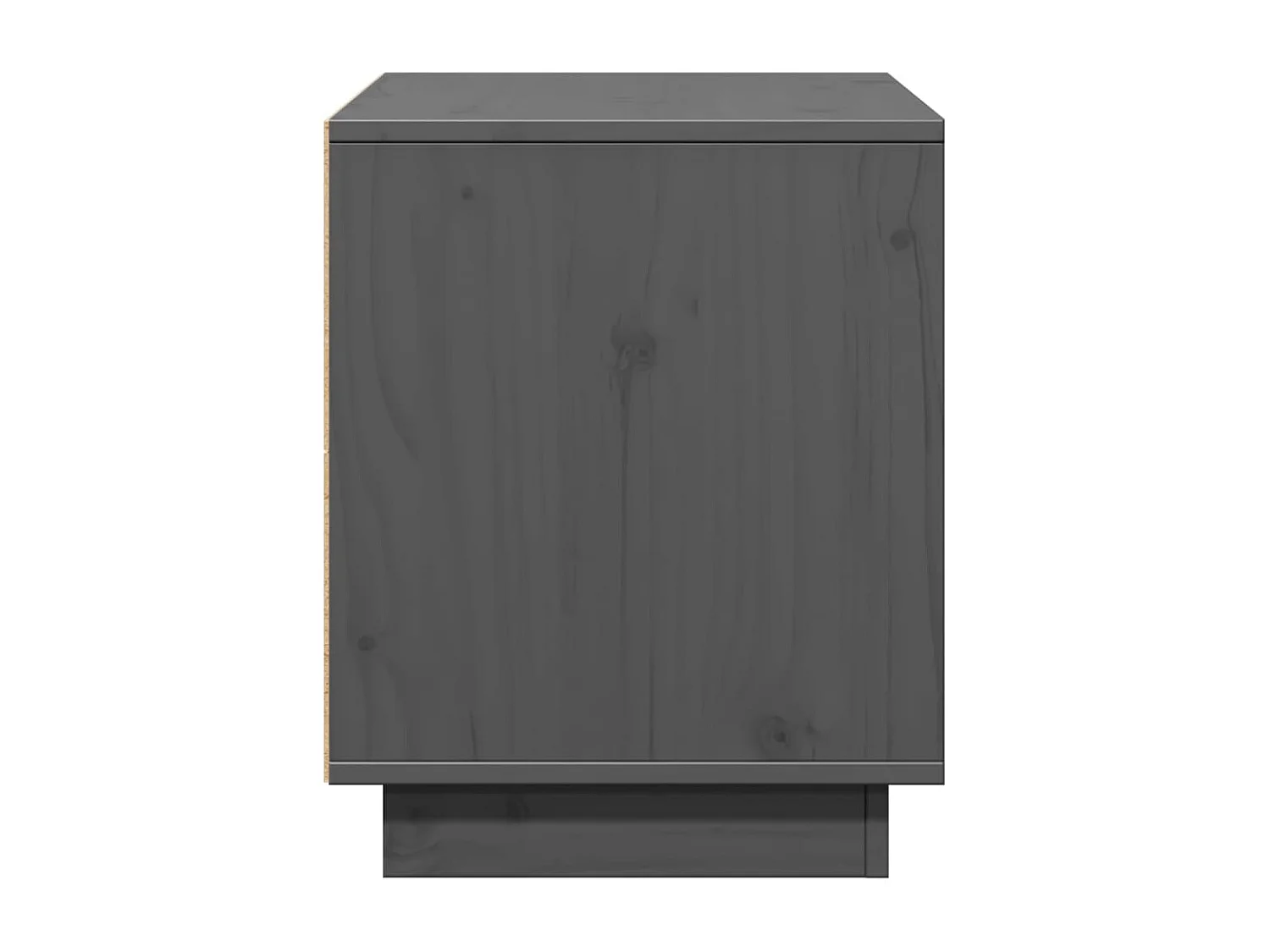 François-Paul  Meuble TV Gris 74x35x44 cm Bois de pin massif