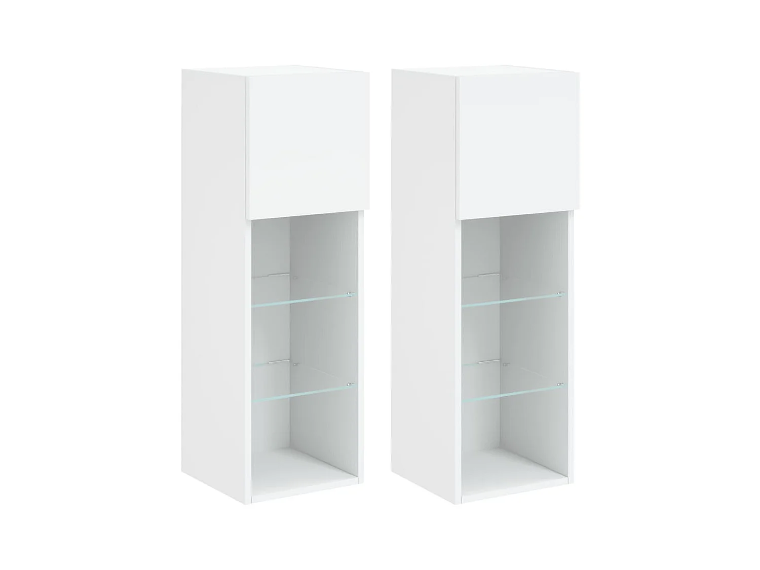 Almar  Meubles TV avec lumières LED 2 pcs blanc 30,5x30x90 cm