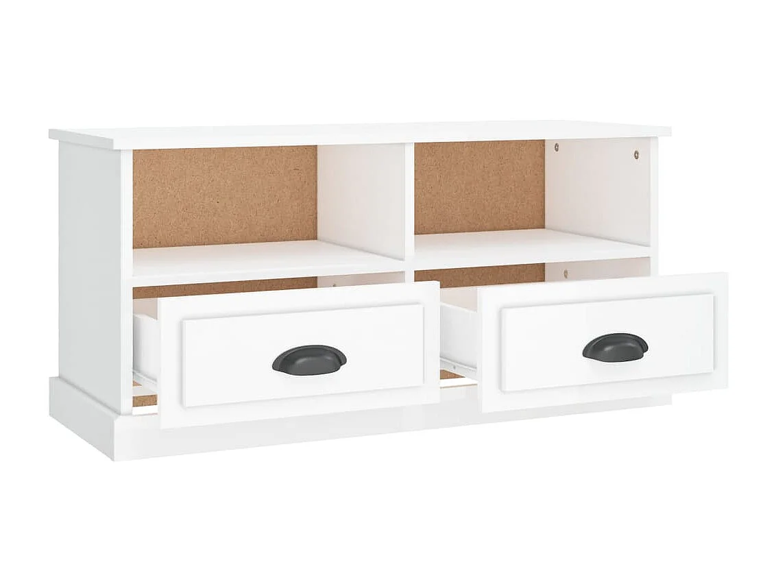 Vrelmi  Meuble TV blanc brillant 93x35,5x45 cm bois d'ingénierie