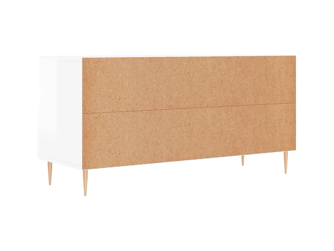 Bishopstown  Meuble TV Blanc brillant 102x36x50 cm Bois d'ingénierie