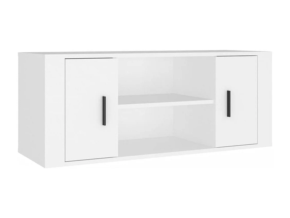 Åse Kristine  Meuble TV Blanc 100x35x40 cm Bois d'ingénierie