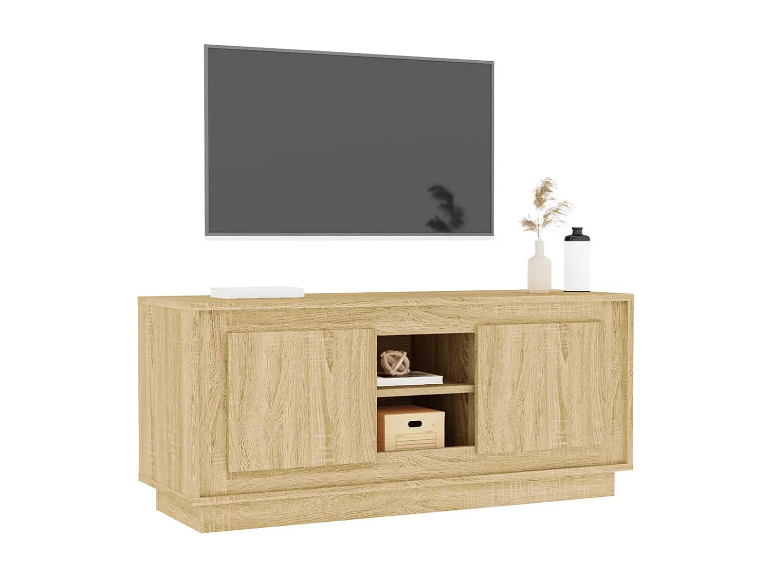 Kedron  Meuble TV chêne sonoma 102x35x45 cm bois d'ingénierie