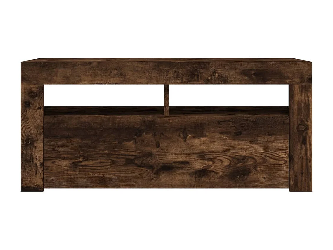 Kristineberg  Meuble TV avec lumières LED Chêne fumé 90x35x40 cm