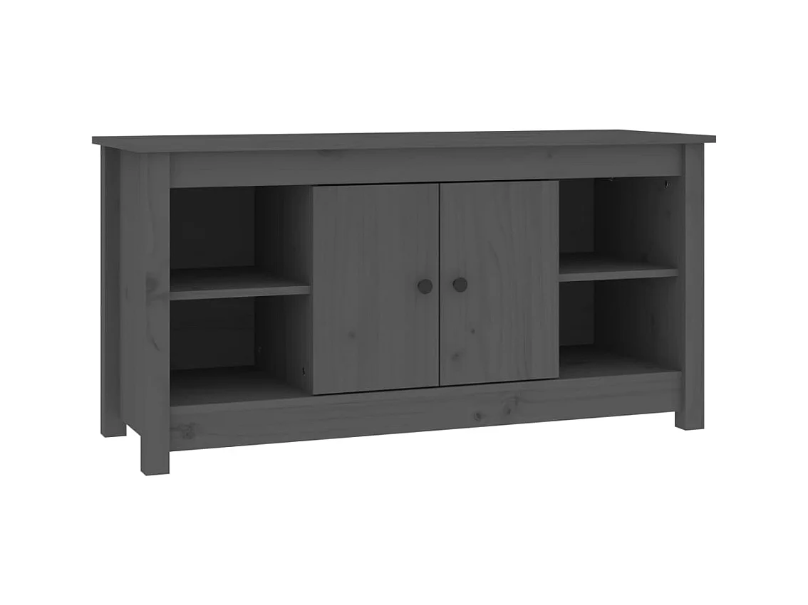 Forest City  Mueble de TV de madera maciza de pino gris 103x36,5x52 cm