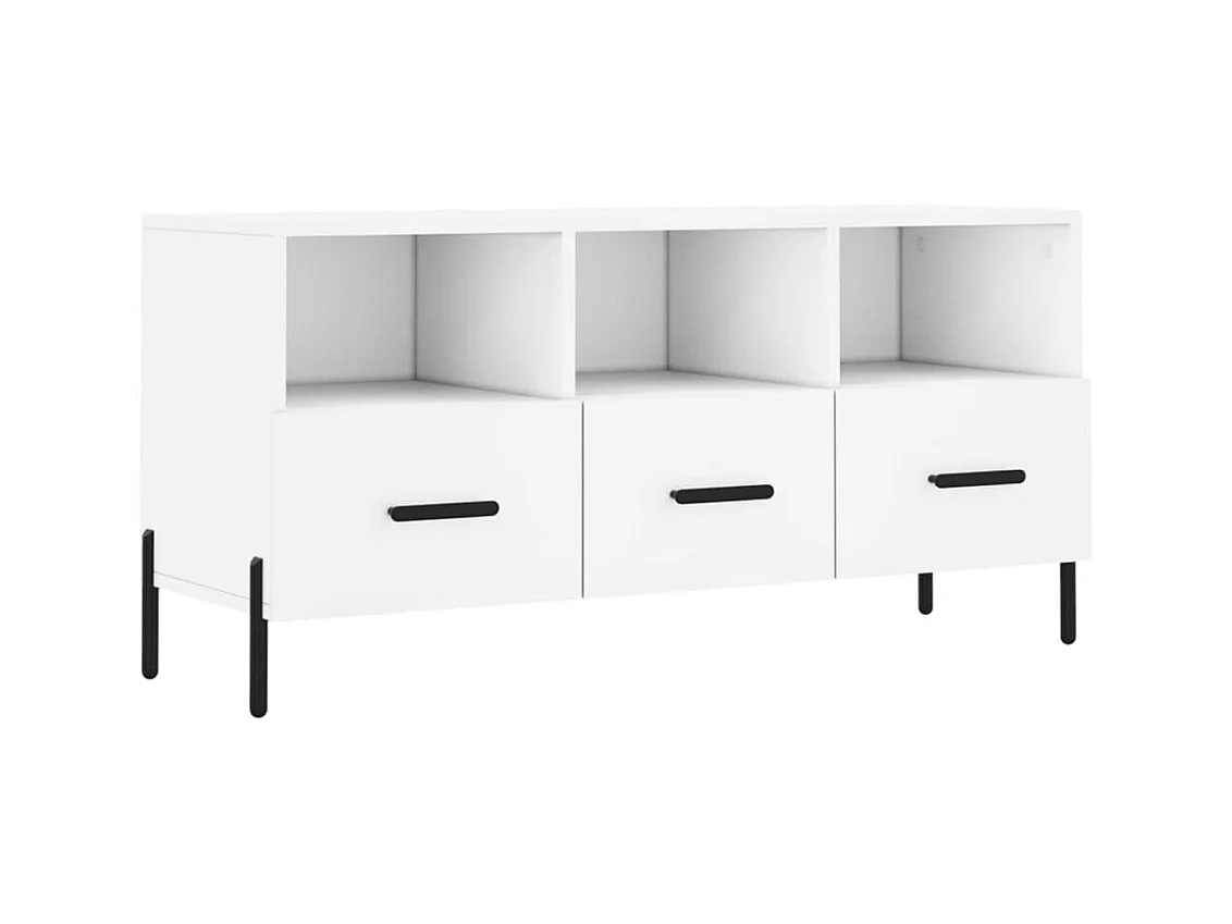 Abbeyfeale  Meuble TV blanc 102x36x50 cm bois d'ingénierie