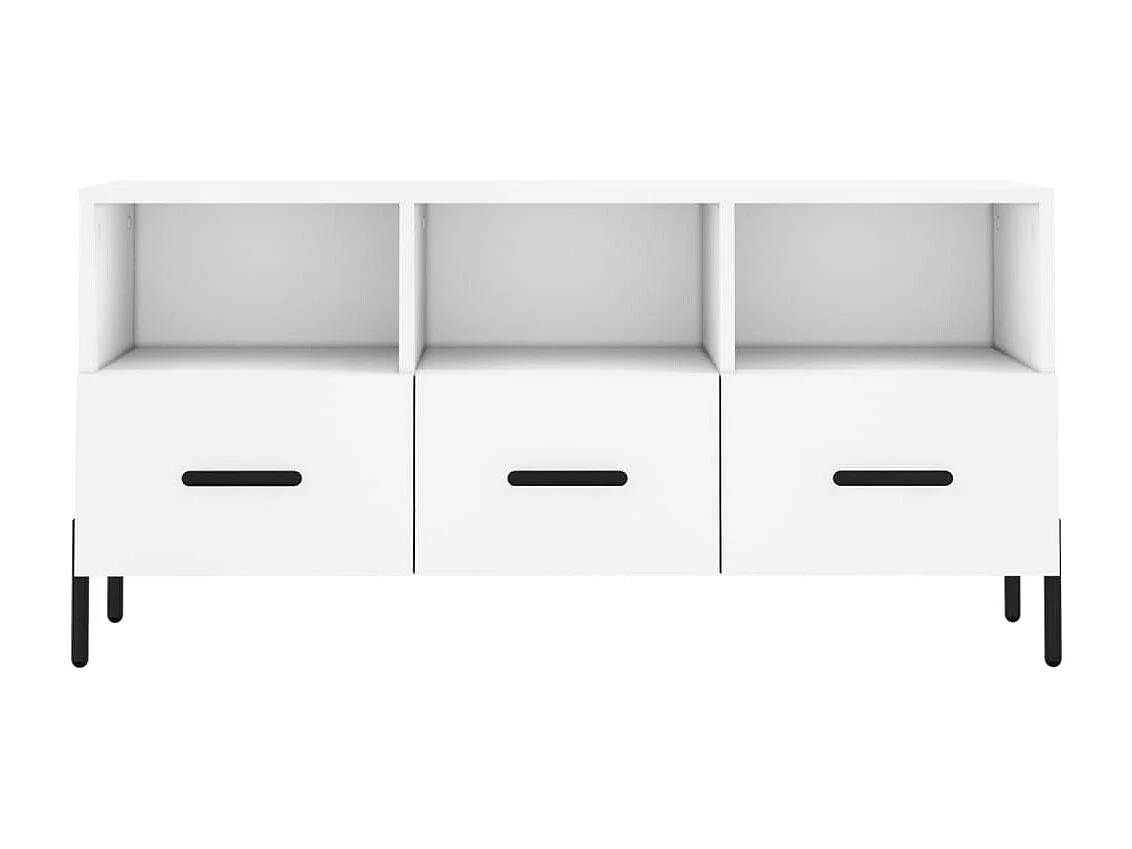 Abbeyfeale  Meuble TV blanc 102x36x50 cm bois d'ingénierie