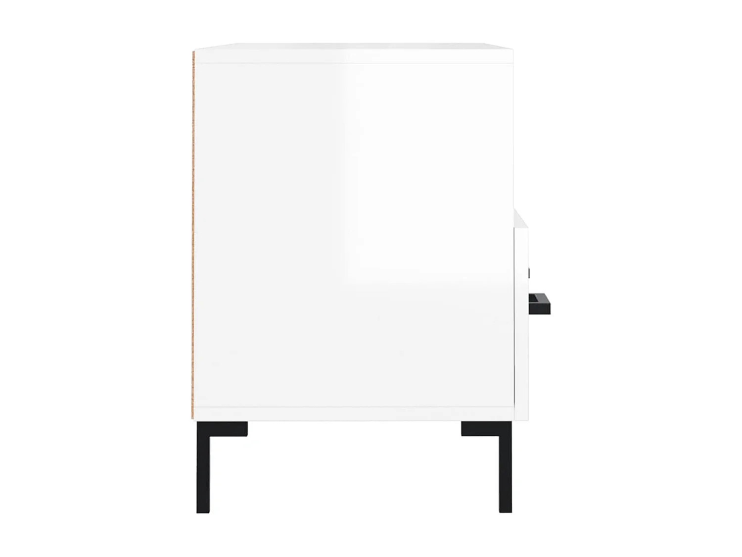 Hirlen  Meuble TV Blanc brillant 80x36x50 cm Bois d'ingénierie