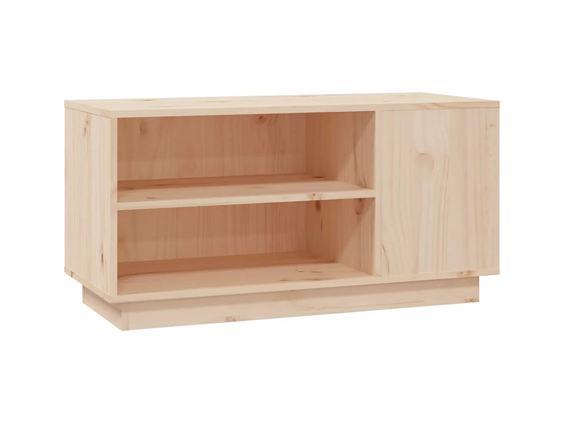 Harry Dean  Mueble de TV de madera maciza de pino 80x35x40,5 cm