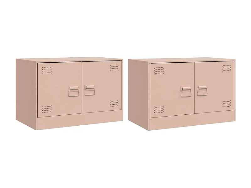 Castlerea  Muebles para TV 2 unidades acero rosa 67x39x44 cm