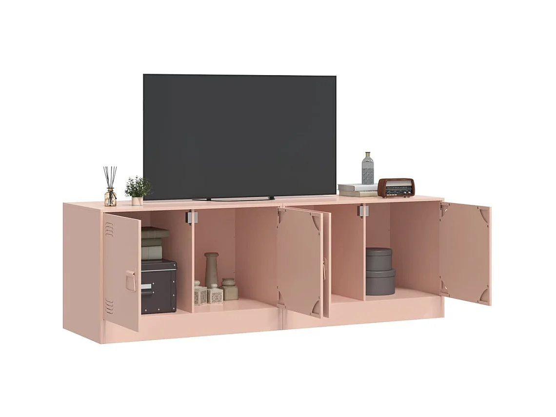 Castlerea  Meubles TV 2 pcs rose 67x39x44 cm acier