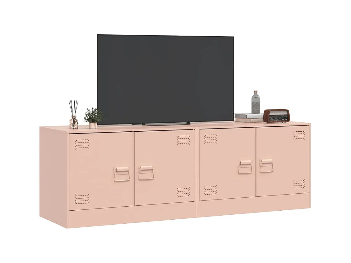 Castlerea  Meubles TV 2 pcs rose 67x39x44 cm acier