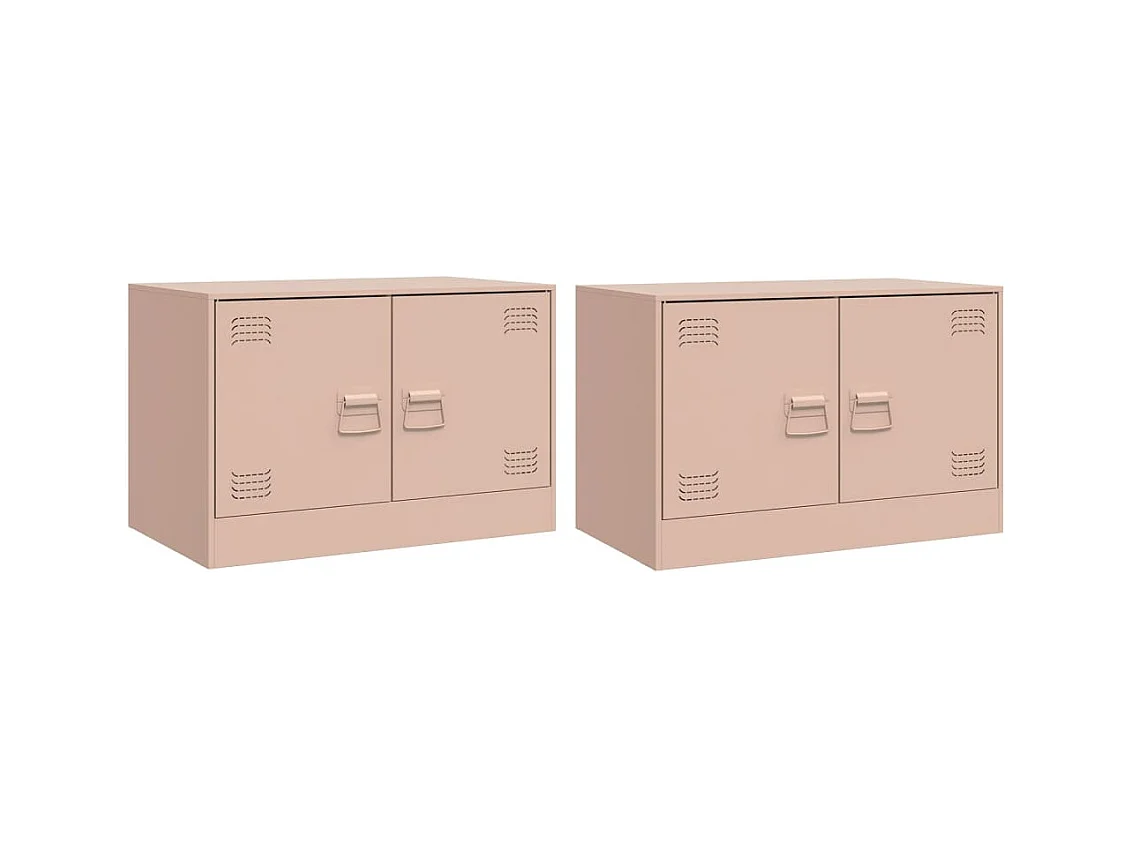 Castlerea  Tv-meubelen 2 st 67x39x44 cm staal roze