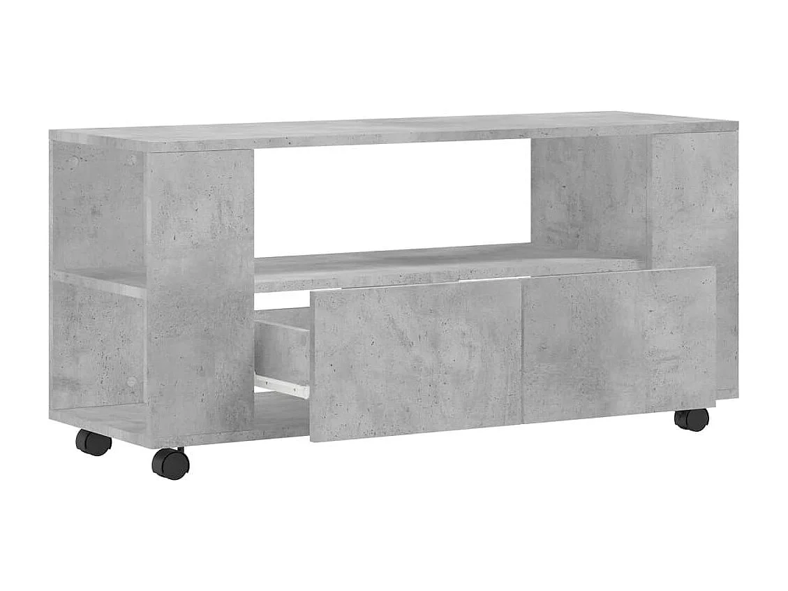 Elli  Meuble TV gris béton 102x34,5x43 cm bois d'ingénierie